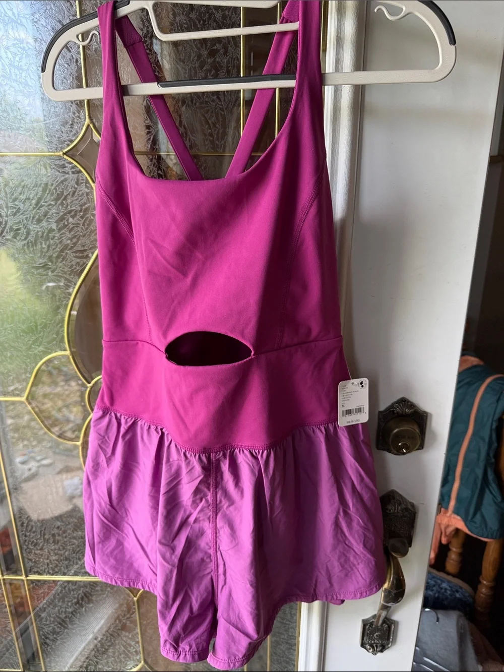 Free People Magenta and Light Pink Active Romper Shorts